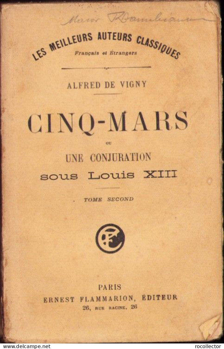 Cinq-mars Ou Une Conjuration Sous Louis XIII Par Alfred De Vigny C4319N - Alte Bücher