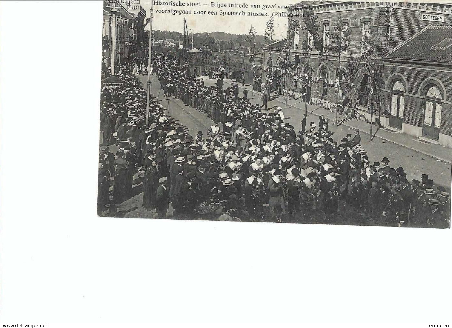 Zottegem: Cortège Historique Du 17 Septembre 1905 -blijde Intrede Graaf Van Egmont (aan Station) - Zottegem