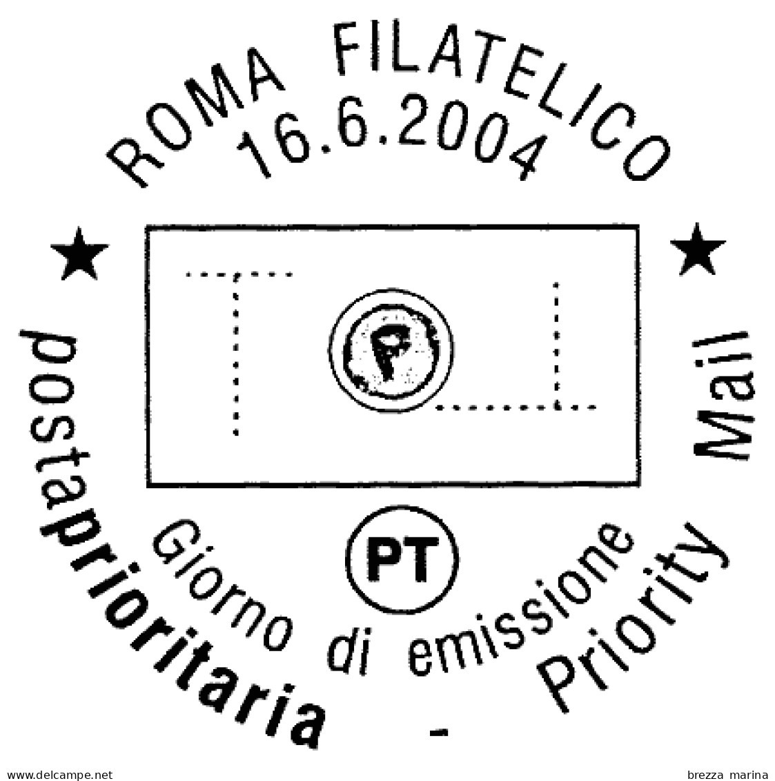 ITALIA - Usato - 2004 - Posta Prioritaria, Diciture S.p.a. - Impronta Della Lettera  P - 2,00 - 2001-10: Usados