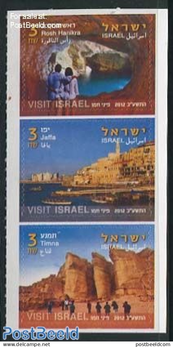 Israel 2012 Tourism 3v S-a, Mint NH, History - Transport - Various - Geology - Ships And Boats - Tourism - Neufs (avec Tabs)