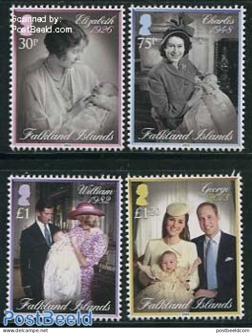 Falkland Islands 2014 Royal Family 4v, Mint NH, History - Kings & Queens (Royalty) - Familles Royales