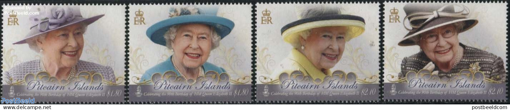 Pitcairn Islands 2016 Queen Elizabeth 90th Birthday 4v, Mint NH, History - Kings & Queens (Royalty) - Königshäuser, Adel
