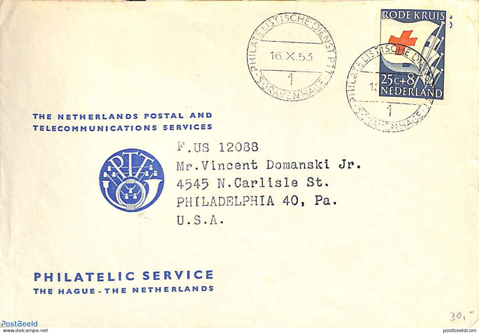 Netherlands 1953 NVPH No. 611 On Cover, Postal History, Health - Red Cross - Lettres & Documents