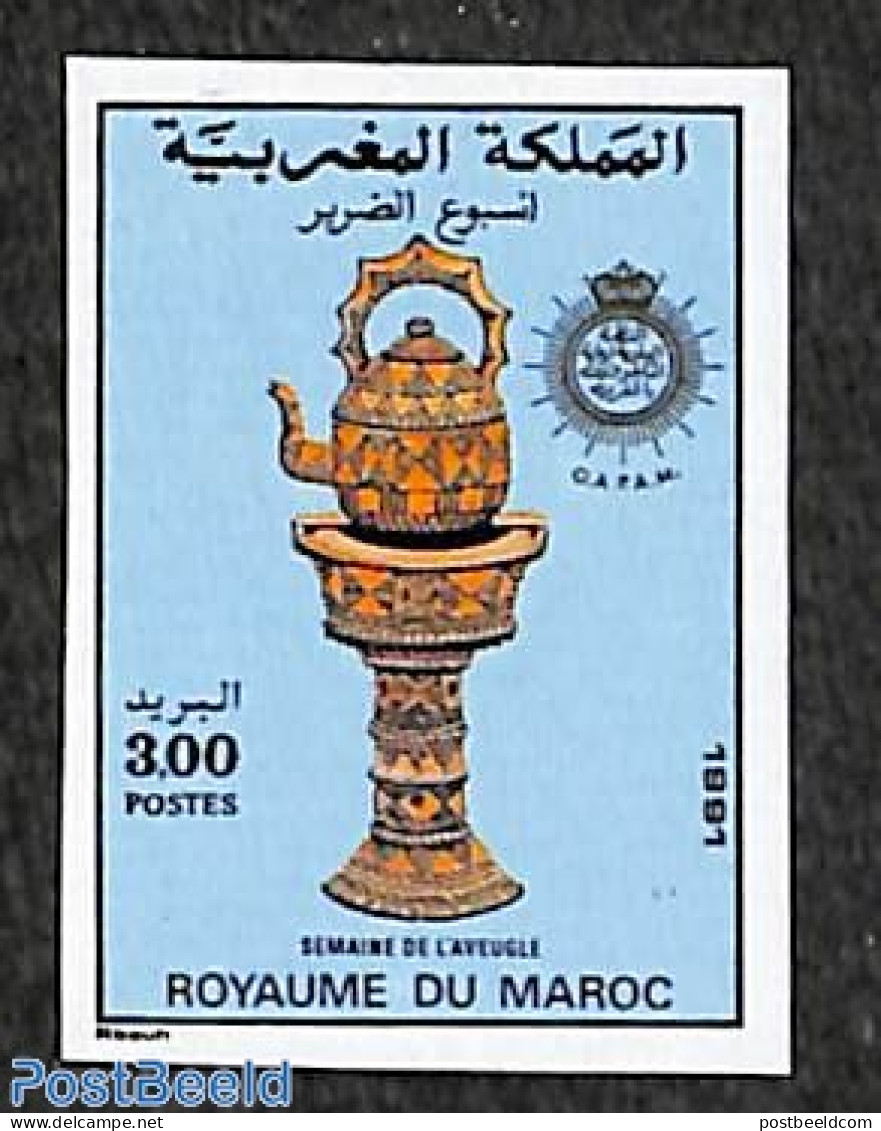 Morocco 1991 Blind People Week 1v, Imperforated, Mint NH, Health - Disabled Persons - Art - Art & Antique Objects - Ce.. - Handicaps