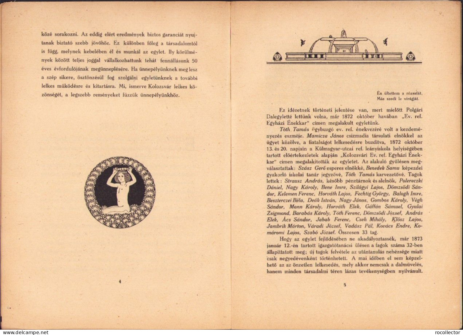 A Kolozsvári Iparos Egylet Dalkőrének Emlékkönyve 1872-1923 összeállitotta Csizhegyi Sándor, 1923 720SPN - Oude Boeken