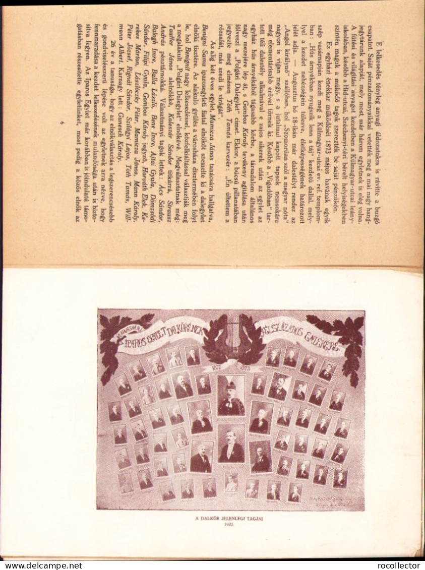 A kolozsvári Iparos Egylet Dalkőrének emlékkönyve 1872-1923 összeállitotta Csizhegyi Sándor, 1923 720SPN