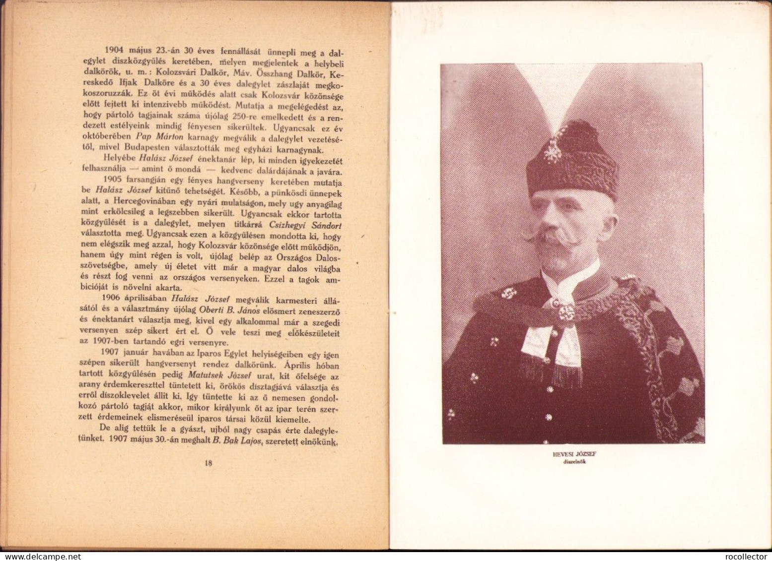 A kolozsvári Iparos Egylet Dalkőrének emlékkönyve 1872-1923 összeállitotta Csizhegyi Sándor, 1923 720SPN