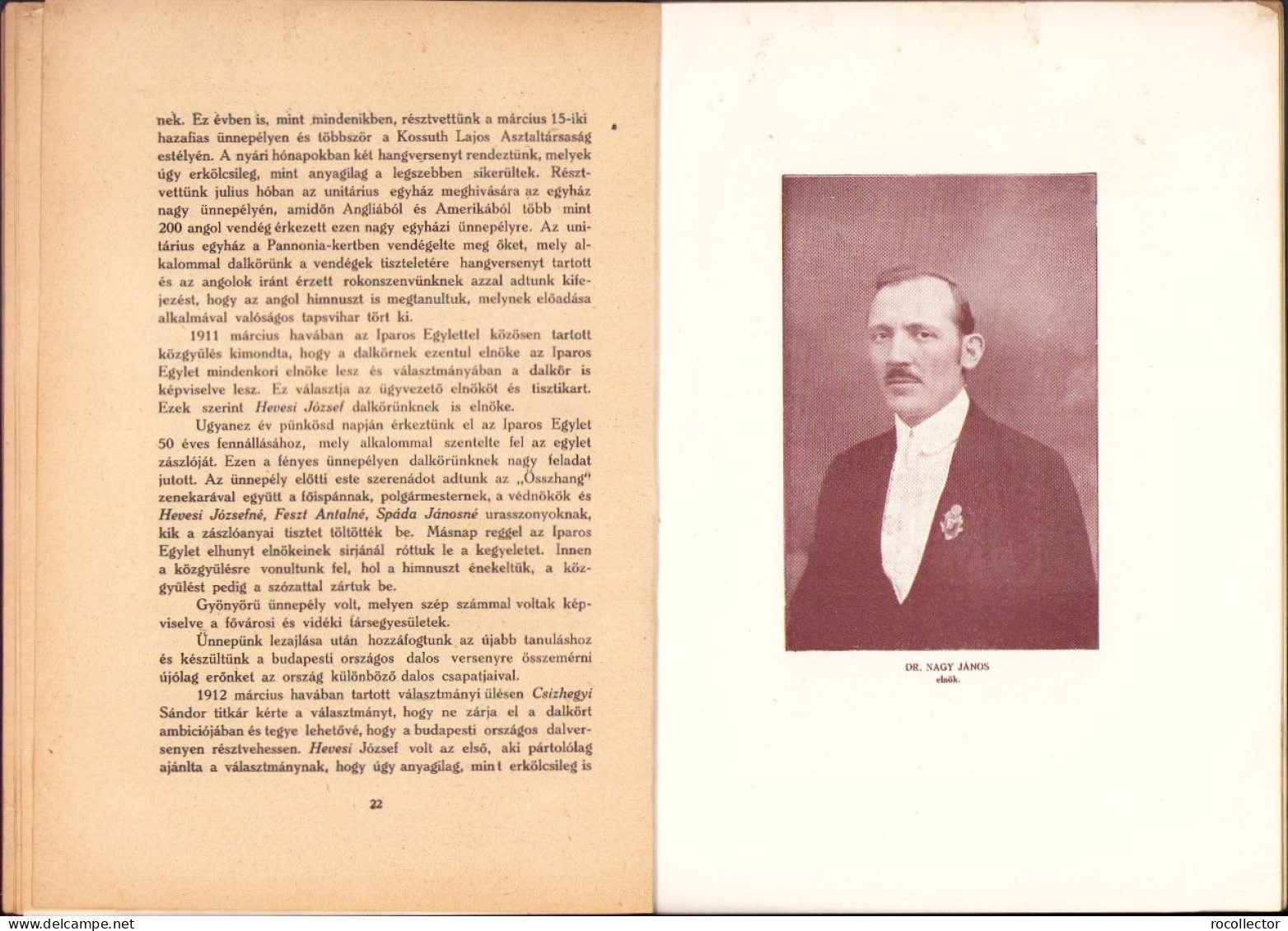 A kolozsvári Iparos Egylet Dalkőrének emlékkönyve 1872-1923 összeállitotta Csizhegyi Sándor, 1923 720SPN
