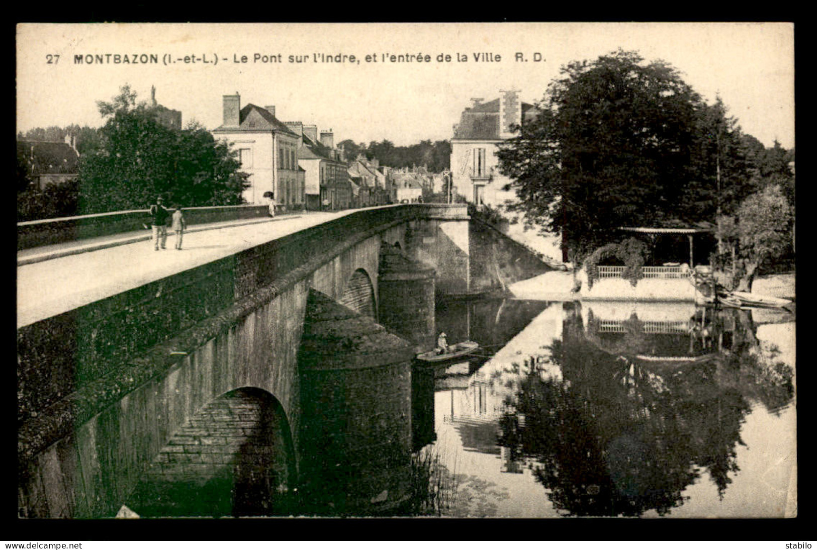 37 - MONTBAZON - LE PONT SUR L'INDRE ET L'ENTREE DE LA VILLE - Montbazon