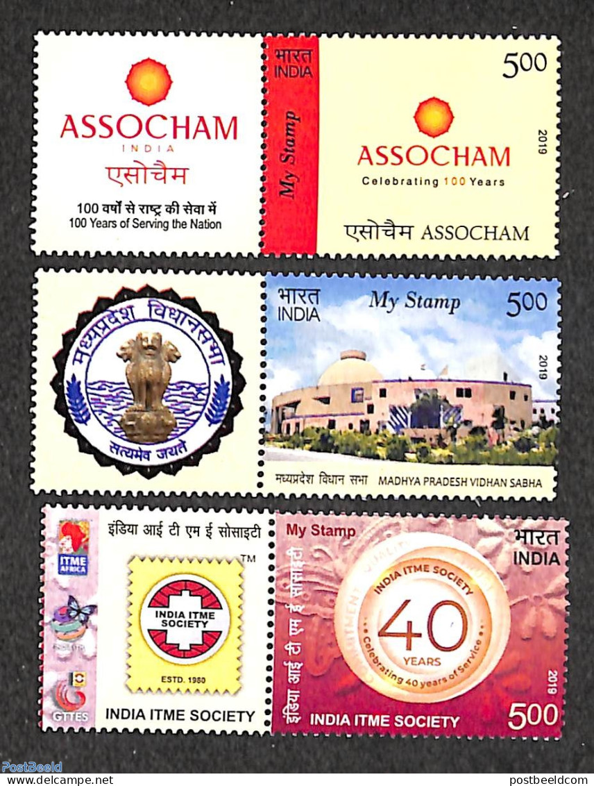 India 2019 My Stamp 3v (with Tabs), Mint NH - Unused Stamps