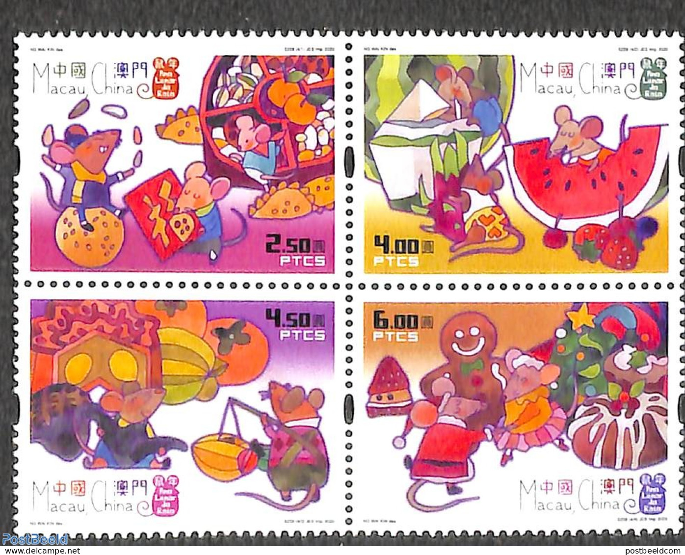 Macao 2020 Year Of The Rat 4v [+], Mint NH, Various - New Year - Nuevos