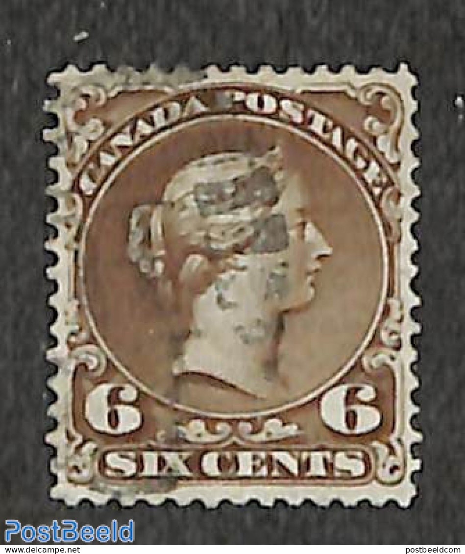 Canada 1868 6c, Used, Used Stamps - Gebruikt