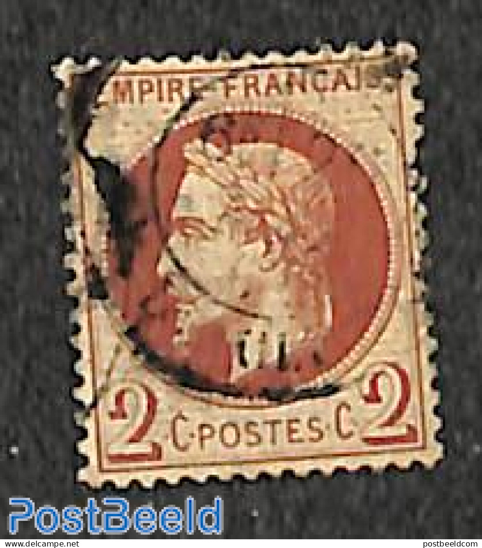 France 1862 2c, Used, Used Stamps - Gebruikt