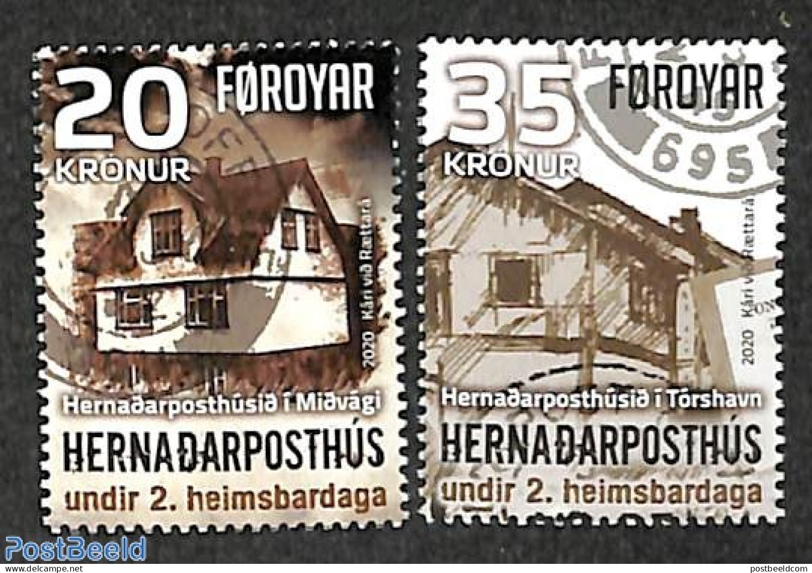 Faroe Islands 2020 Field Post Office World War II 2v, Mint NH, History - World War II - Post - WW2