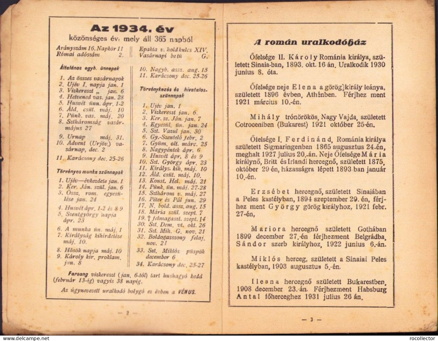 Szerencsés Ember Magyar Naptára Az 1934-ik Közönséges Esztendőre Marosvasarhely 718SPN - Alte Bücher