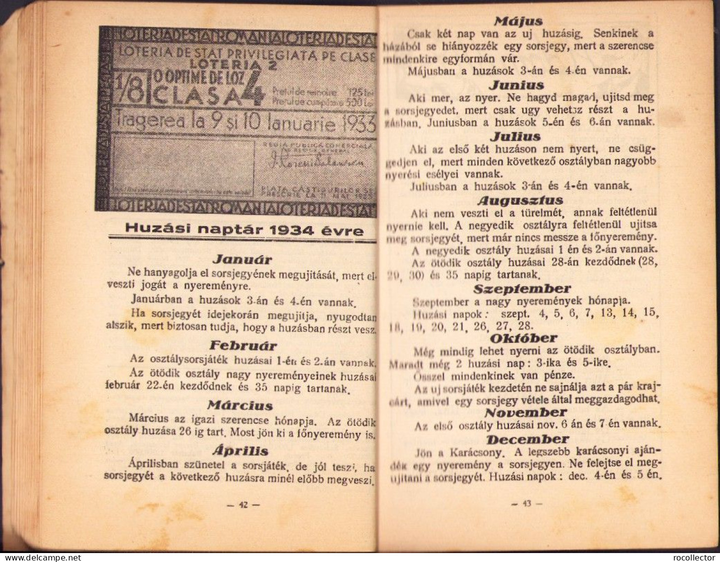 Szerencsés ember magyar naptára az 1934-ik közönséges esztendőre Marosvasarhely 718SPN