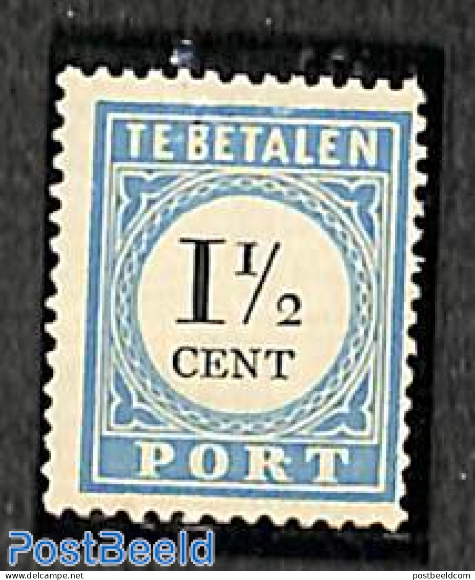 Netherlands 1888 1.5c, Perf. 12.5, Type I, Stamp Out Of Set, Mint NH - Strafportzegels