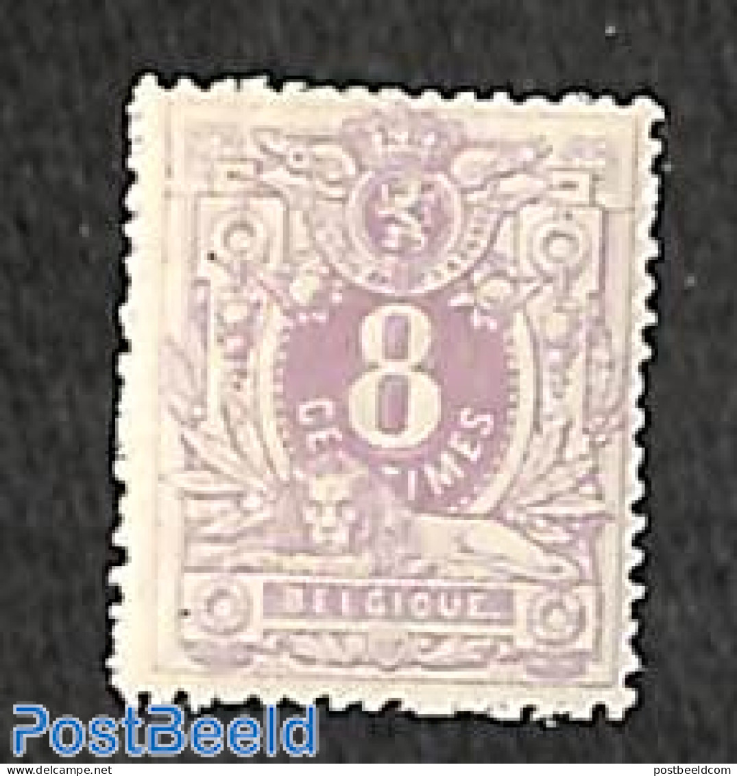 Belgium 1869 8c, Violet, Stamp Out Of Set, Mint NH - Neufs