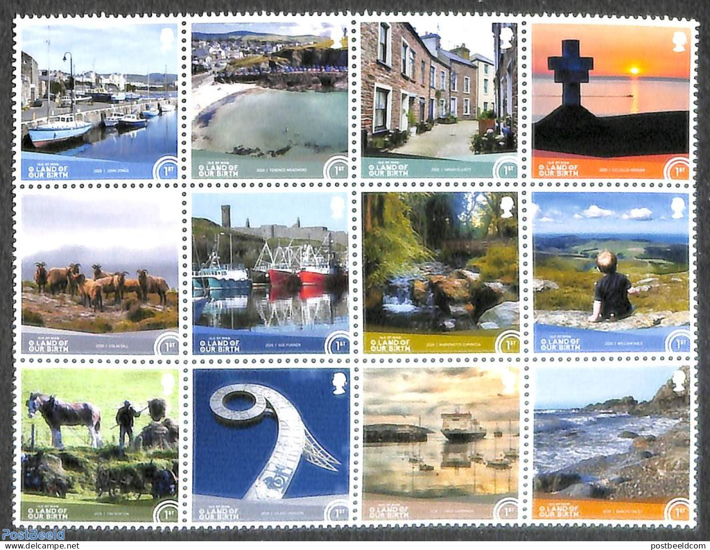 Isle Of Man 2020 Land Of Our Birth 12v, Sheetlet, Mint NH, Nature - Transport - Cattle - Horses - Water, Dams & Falls .. - Ships