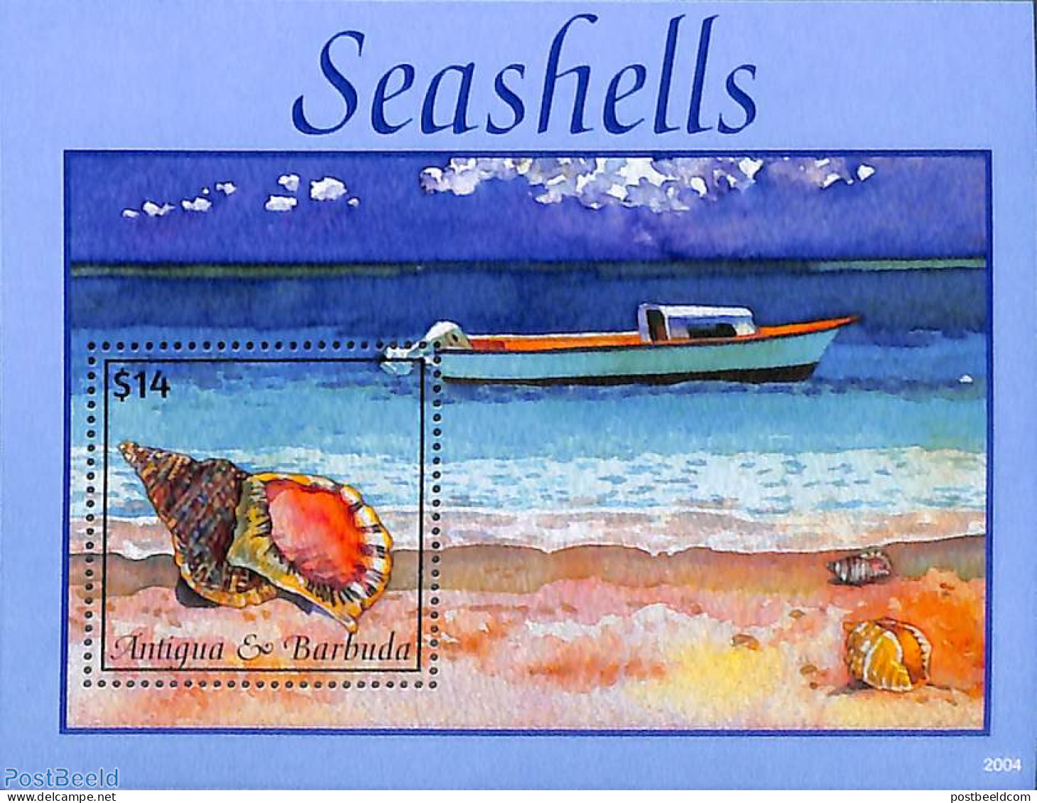 Antigua & Barbuda 2020 Seashells S/s, Mint NH, Nature - Transport - Shells & Crustaceans - Ships And Boats - Marine Life