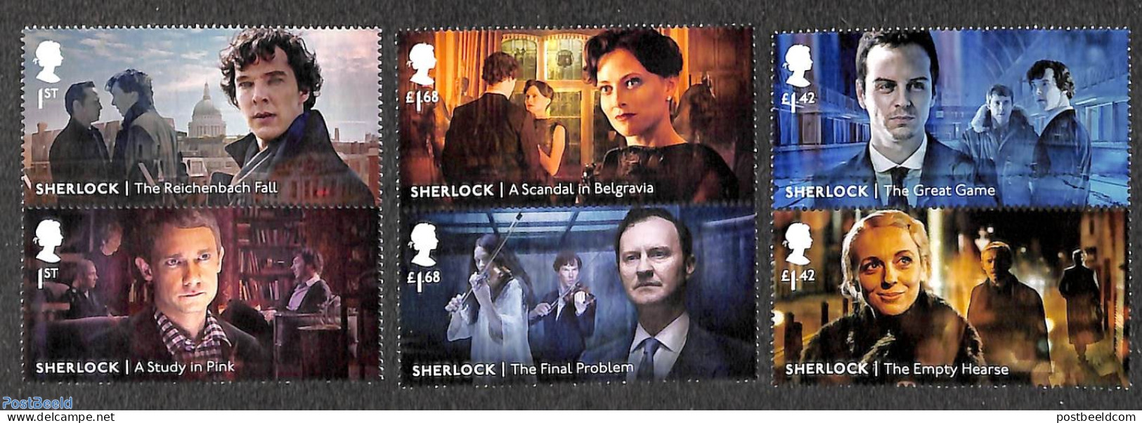 Great Britain 2020 Sherlock Holmes 6v (3x [:]), Mint NH, Performance Art - Music - Art - Authors - Neufs