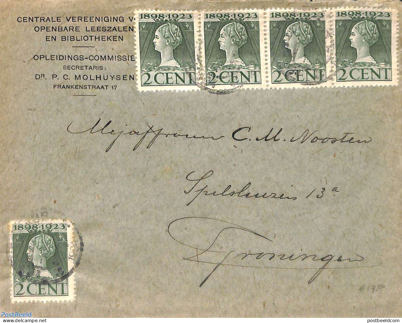 Netherlands 1924 Letter With 5x2c Stamp, Postal History - Briefe U. Dokumente