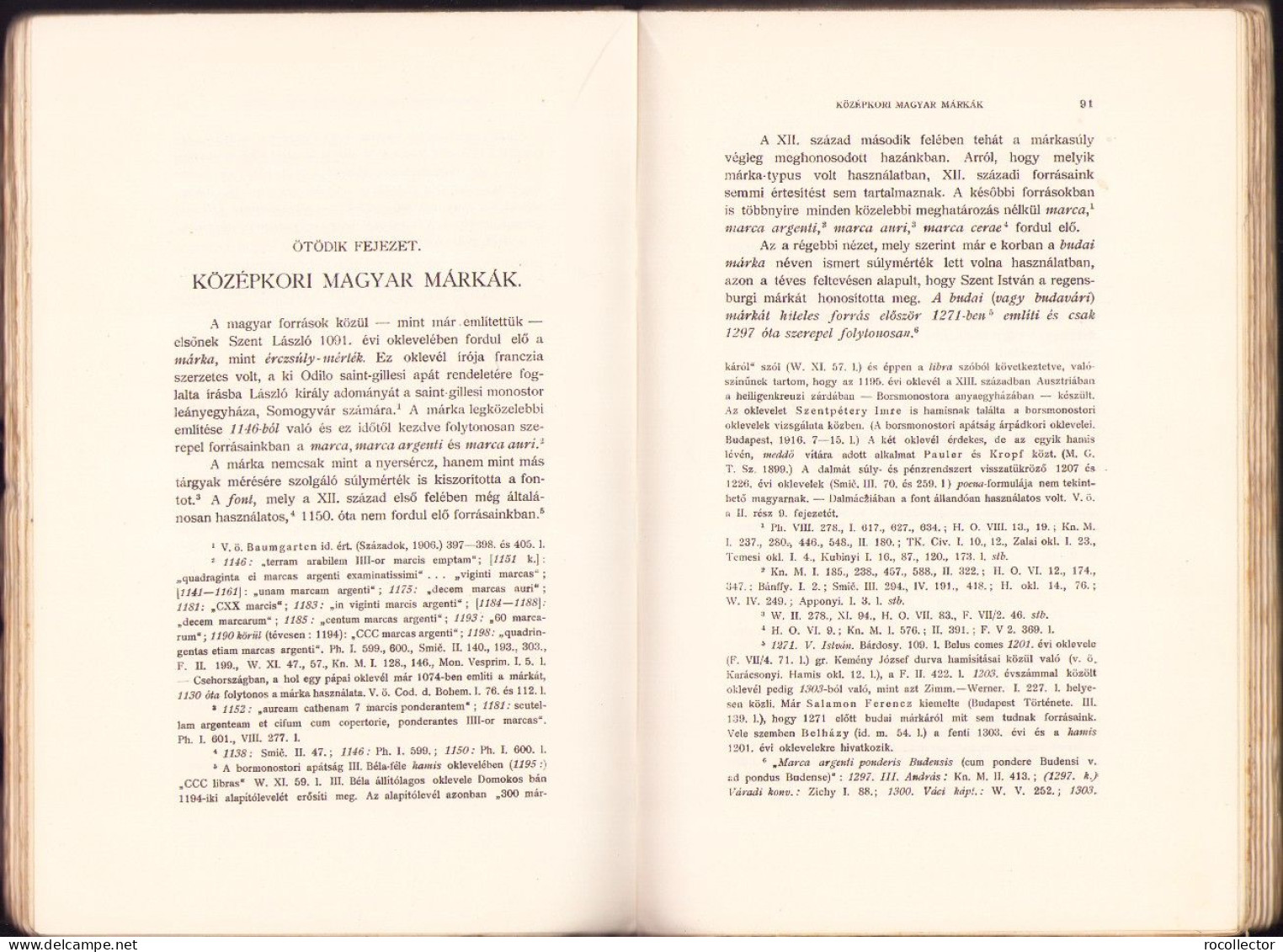 Magyar Pénztörténet 1000-1325 Irta Hóman Bálint, 1916, Első Kiadás, Budapest 717SPN - Livres Anciens