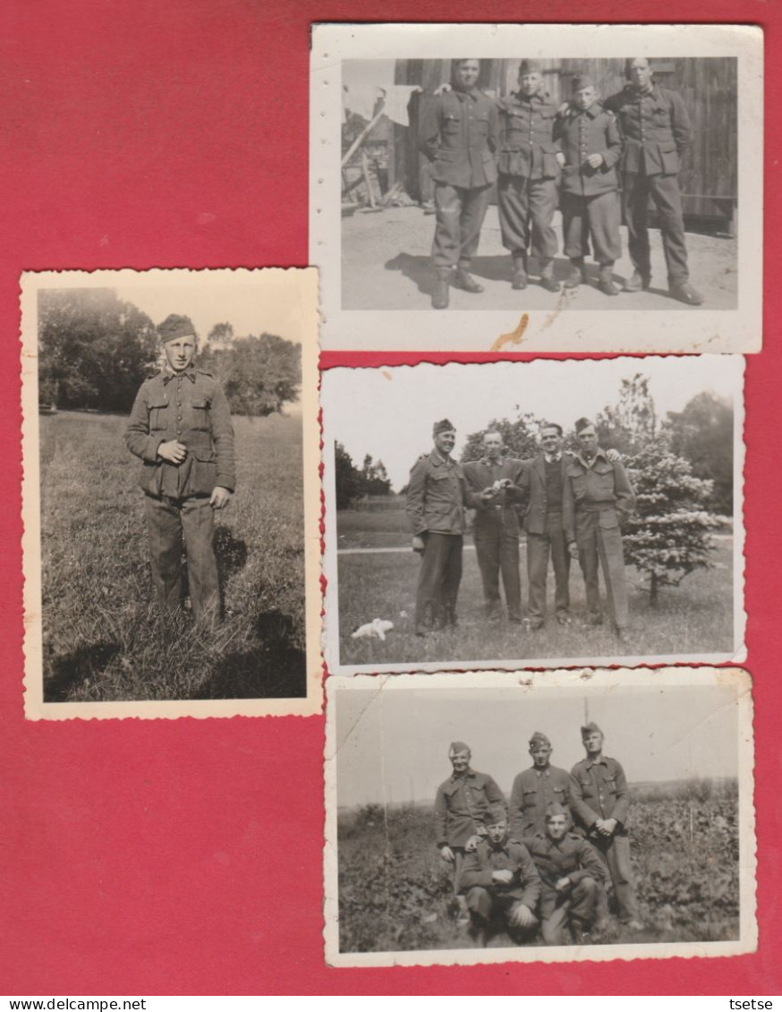 4 Photos Stalag II C / Greifswald - Poméranie - Soldat Belge Raymond Verstraeten, Dampremy  / 8,5 Cm Sur 6 Cm - Guerre 1939-45