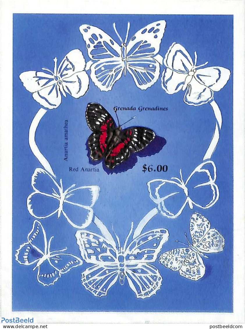 Grenada Grenadines 1989 Butterfly S/s, Imperforated, Mint NH, Nature - Butterflies - Grenade (1974-...)