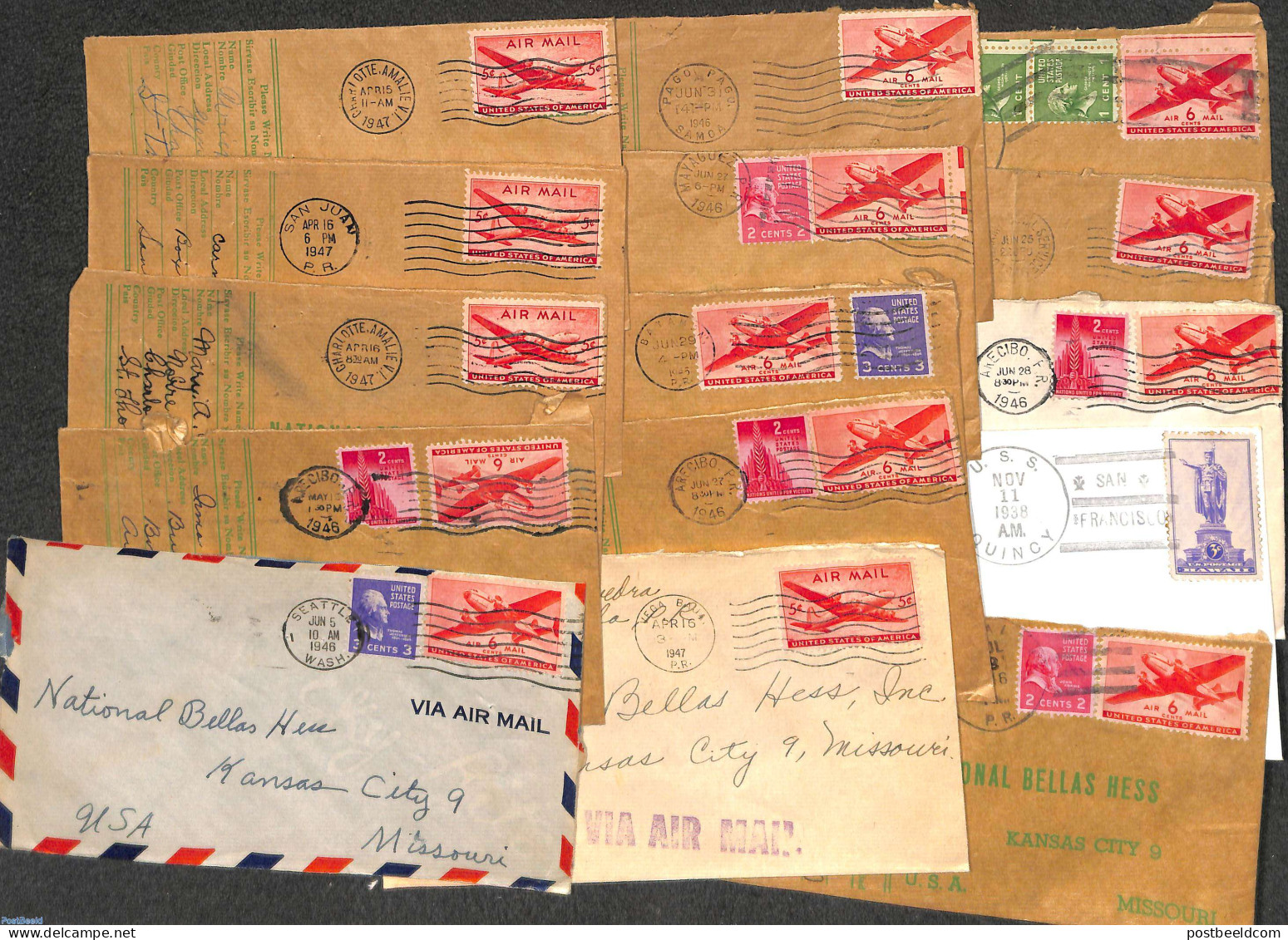 United States Of America 1946 Lot With 15 Covers, Postal History - Covers & Documents