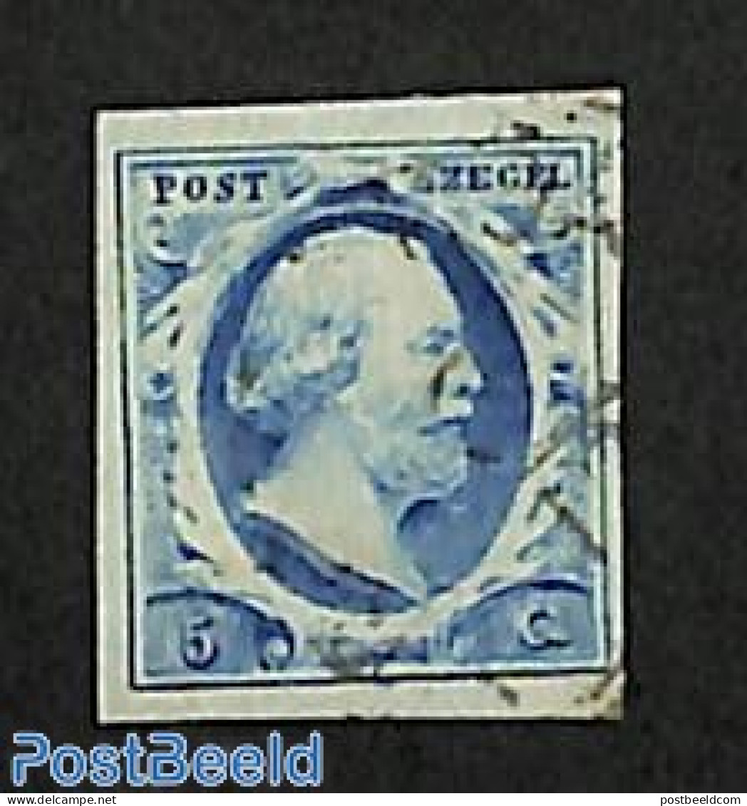 Netherlands 1852 5c, Plat II, Used, Used Or CTO - Gebruikt