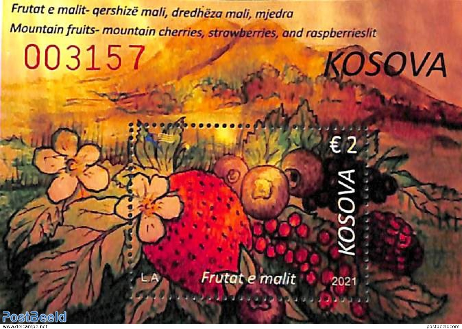 Kosovo 2021 Forest Fruits S/s, Mint NH, Nature - Fruit - Fruit