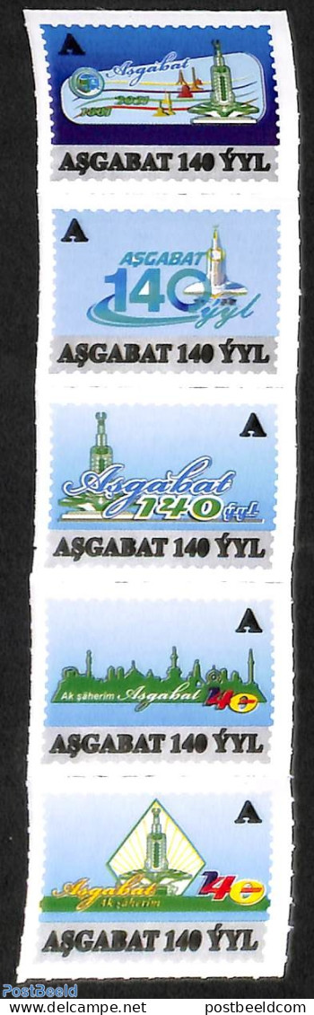 Turkmenistan 2021 140 Years Ashgabat 5v, Mint NH - Turkménistan