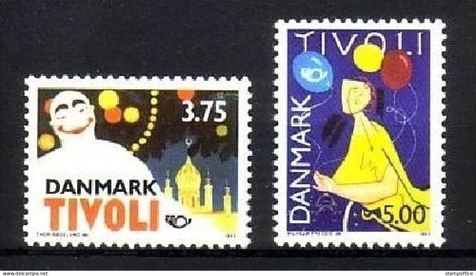 DÄNEMARK MI-NR. 1054-1055 POSTFRISCH(MINT) NORDEN 1993 TOURISTISCHE ATTRAKTIONEN TIVOLI - Europäischer Gedanke