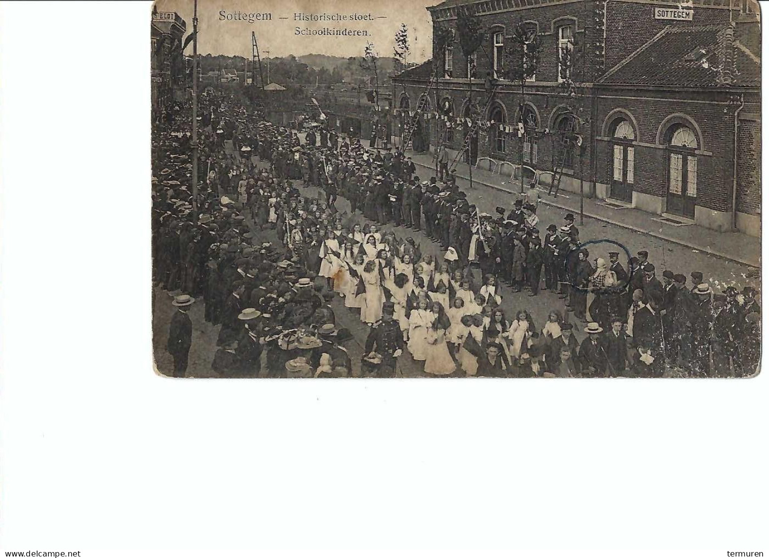 Zottegem:Historische Stoet  Van 19 September 1905 -schoolkinderen - Zottegem