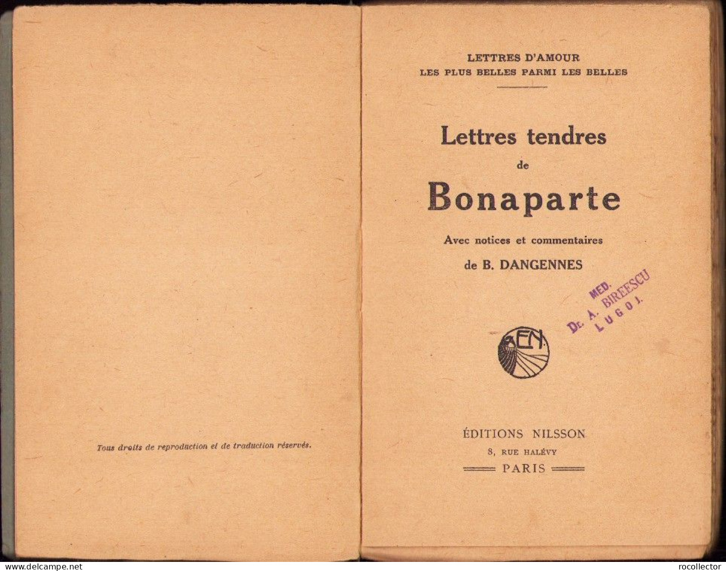 Lettres Tendres De Bonaparte, 1929 C4314N - Old Books