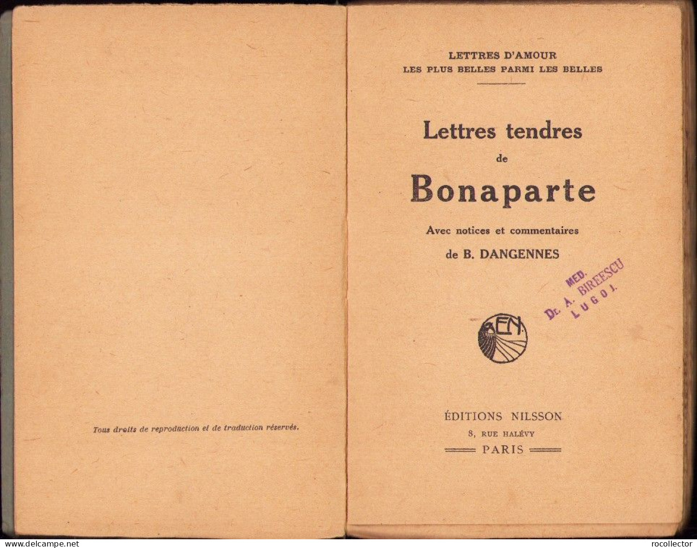 Lettres Tendres De Bonaparte, 1929 C4314N - Libros Antiguos Y De Colección