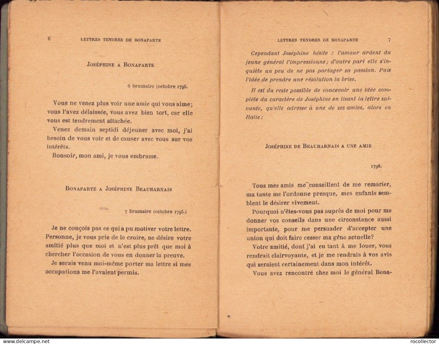 Lettres Tendres De Bonaparte, 1929 C4314N - Alte Bücher