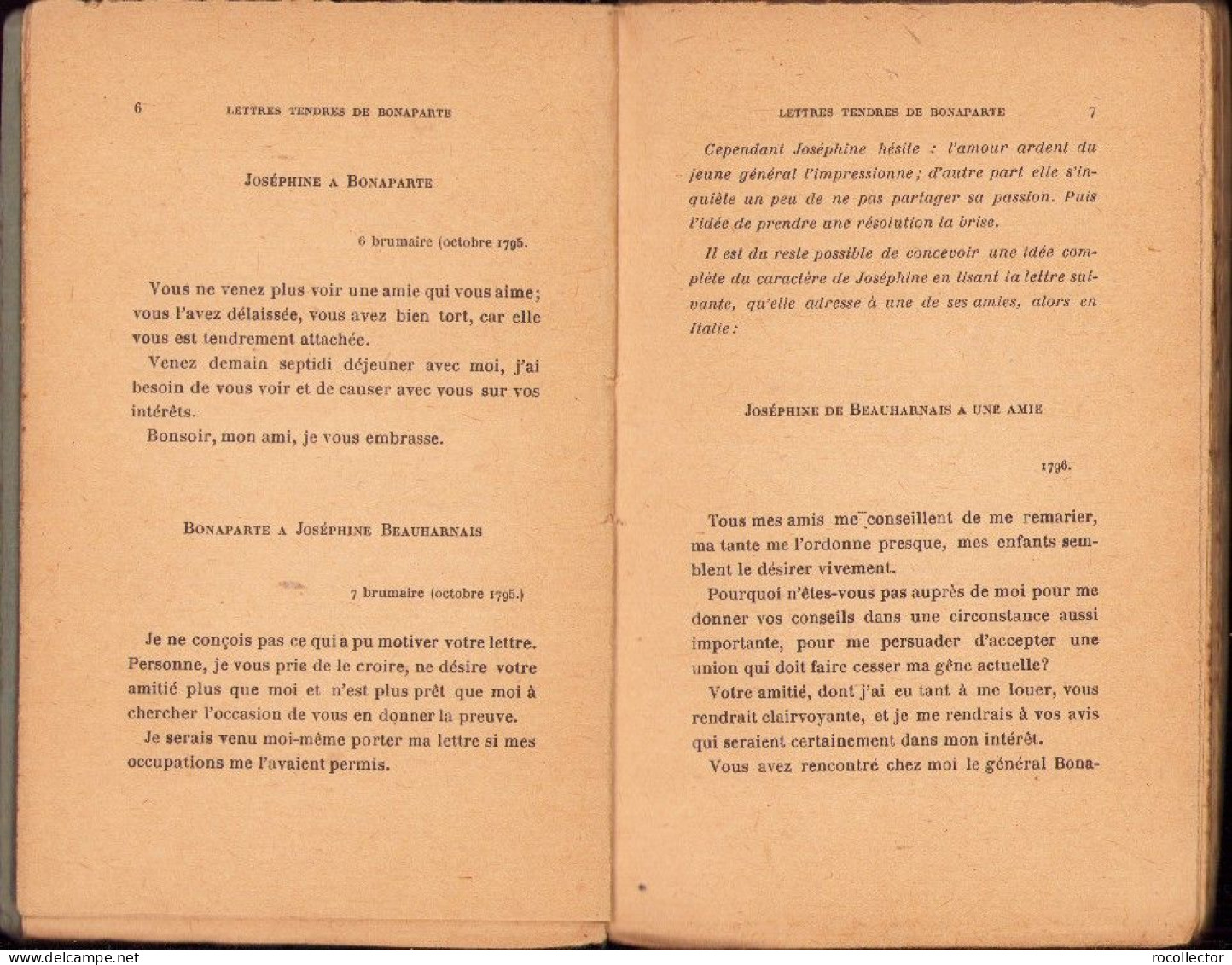 Lettres Tendres De Bonaparte, 1929 C4314N - Livres Anciens