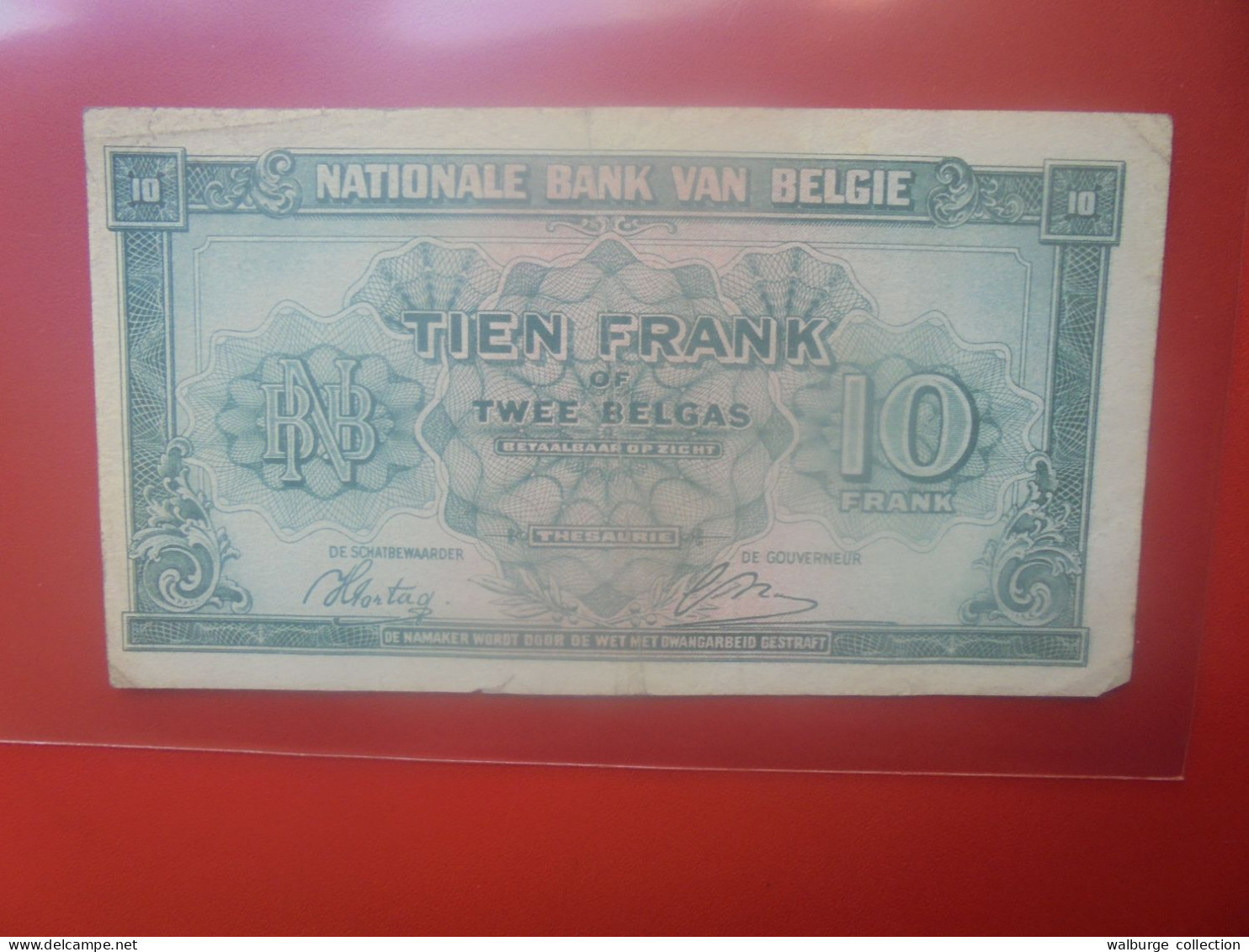 BELGIQUE 10 Francs 1943 Circuler (B.33) - 10 Francs-2 Belgas