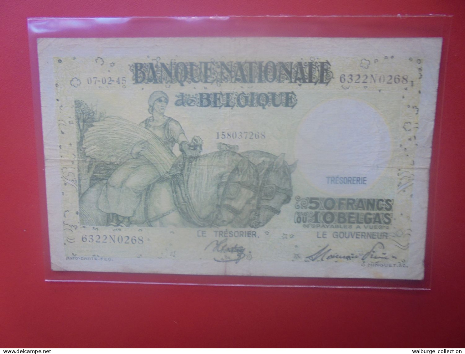 BELGIQUE 50 Francs 1945 Circuler COTES:7,5-15-37,5 EURO (B.33) - 50 Franchi-10 Belgas