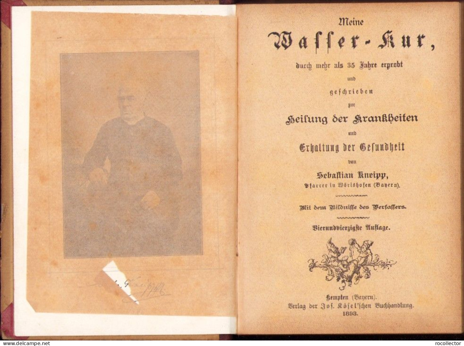 Meine Wasser-Kur Durch Mehr Als 35 Jahre Erprobt Und Geschrieben Zur Heilung Der Krankheiten Von Sebastian Kneipp, 1893 - Alte Bücher