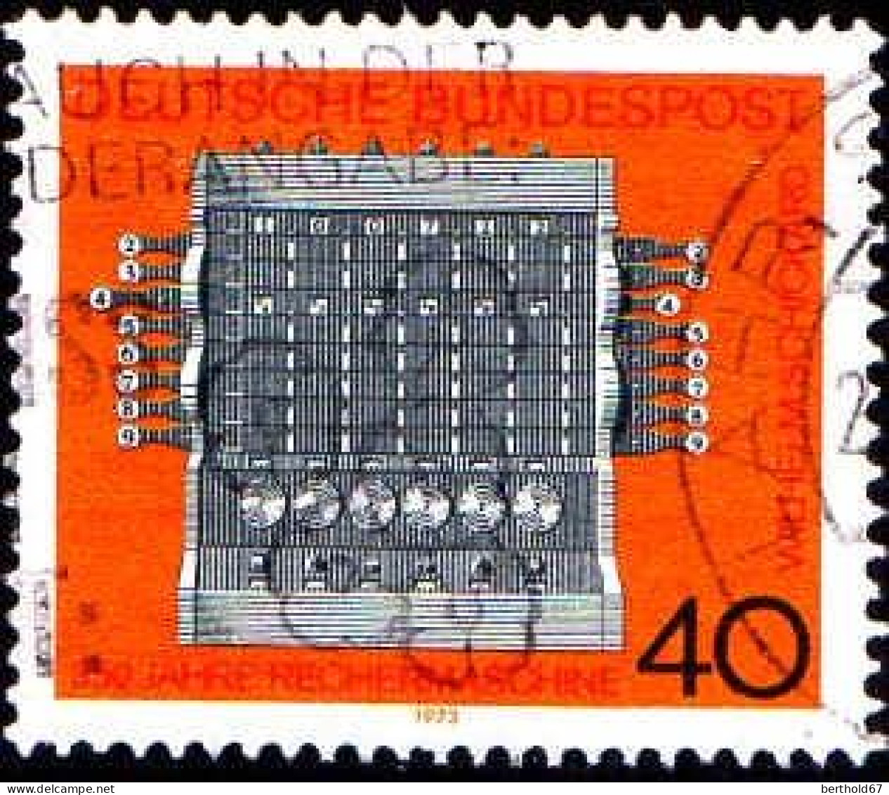 RFA Poste Obl Yv: 627 Mi:778 Wilhelm Schickard Rechenmaschine (Belle Obl.mécanique) - Usados