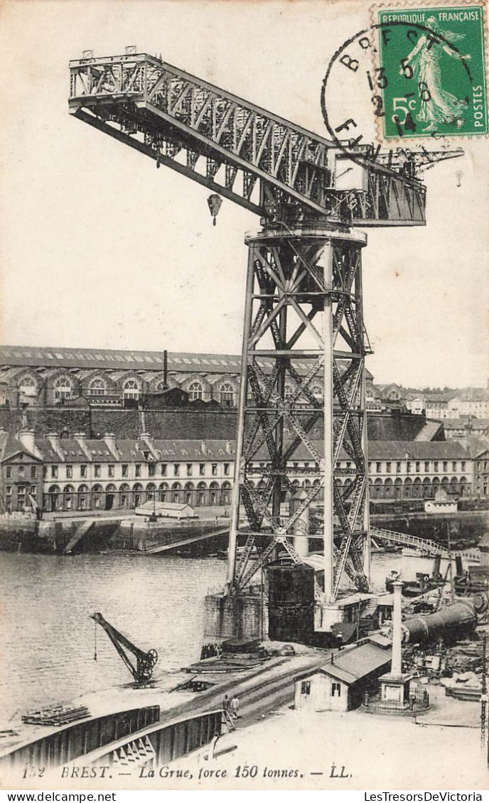 FRANCE - Brest - La Grue - Force 150 Tonnes - Carte Postale Ancienne - Brest