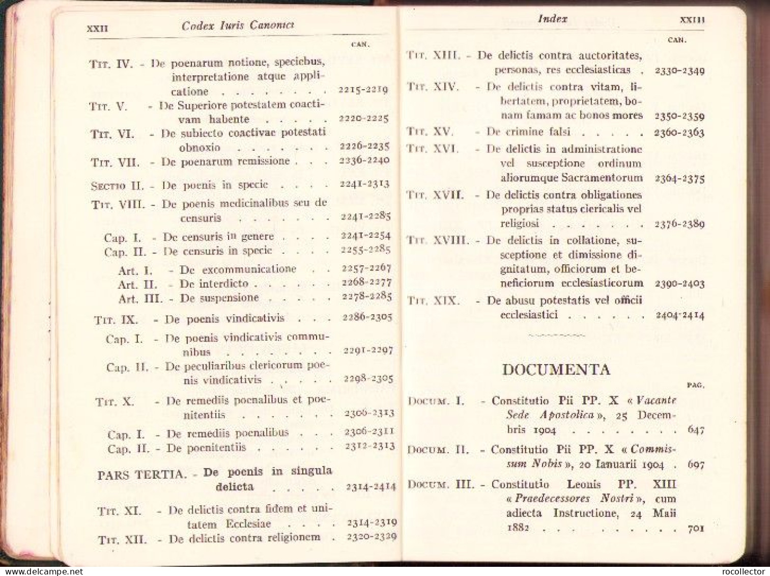 Codex iuris canonici Pii X Pontificis Maximi iussu digestus Benedicti Papae XV auctoritate promulgatus, 1933 C4291N