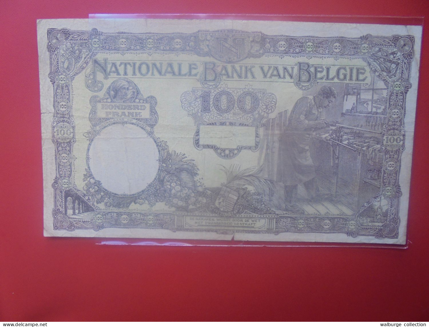 BELGIQUE 100 Francs 1924 Circuler COTES:25-50-125 EURO (B.33) - 100 Frank & 100 Frank-20 Belgas