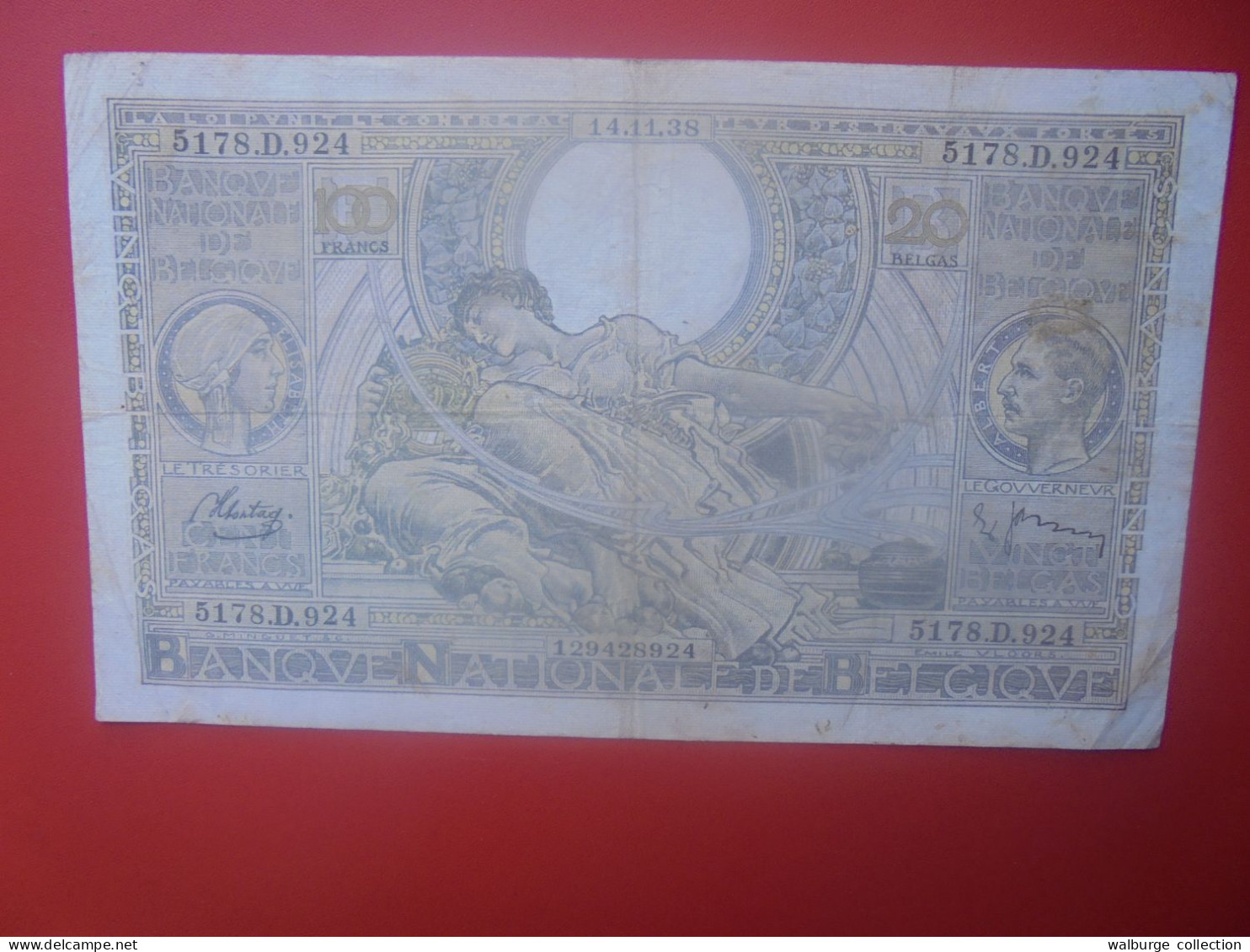 BELGIQUE 100 Francs 1938 Circuler COTES:5-10-25 EURO (B.33) - 100 Francos & 100 Francos-20 Belgas