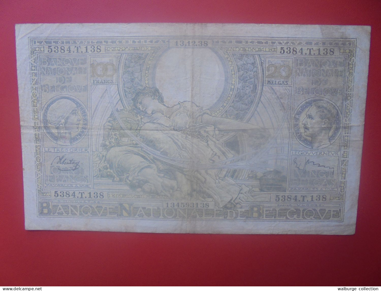 BELGIQUE 100 Francs 1938 Circuler COTES:5-10-25 EURO (B.33) - 100 Frank & 100 Frank-20 Belgas