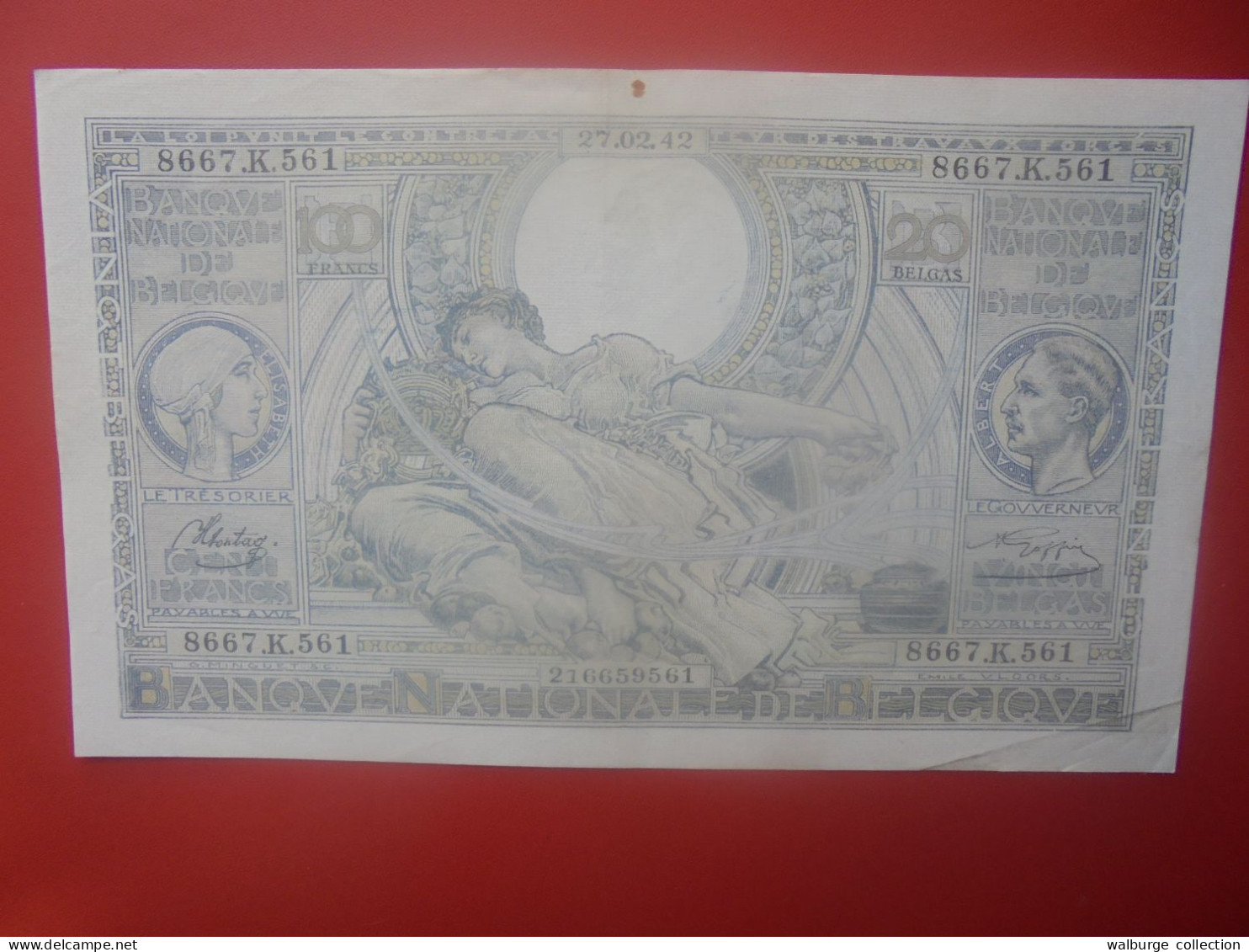 BELGIQUE 100 Francs 1942 Circuler COTES:5-10-25 EURO (B.33) - 100 Francos & 100 Francos-20 Belgas