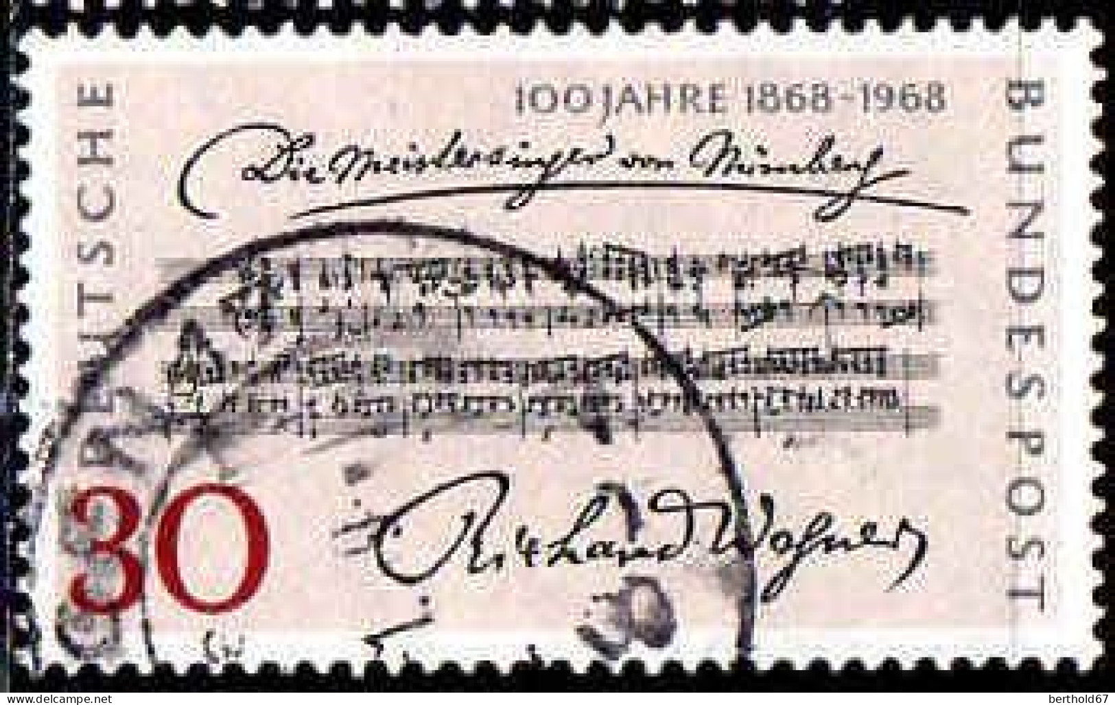 RFA Poste Obl Yv: 431 Mi:566 Richard Wagner (cachet Rond) (Thème) - Muziek